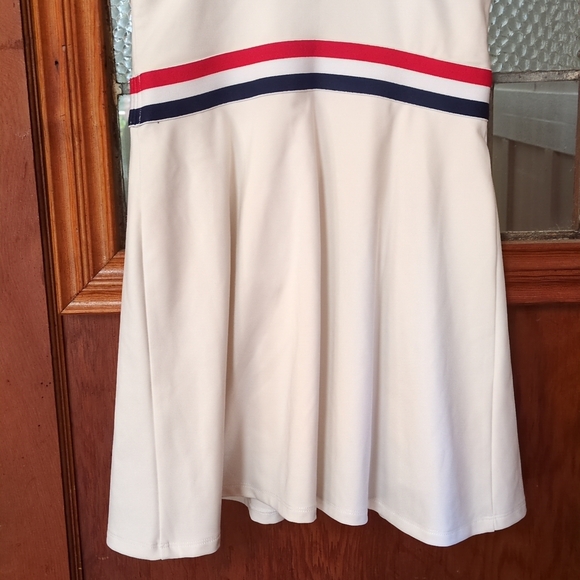 Reformation Farrah‎ Ecomove Athletic Mini Dress Medium Striped White Pickleball - Picture 8 of 14